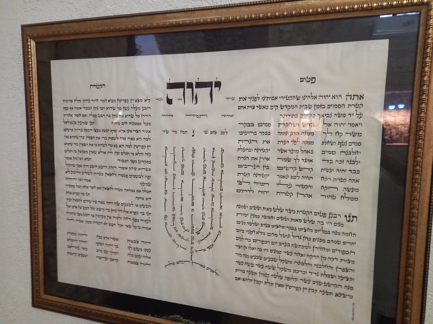Framed hand-written Ketoret