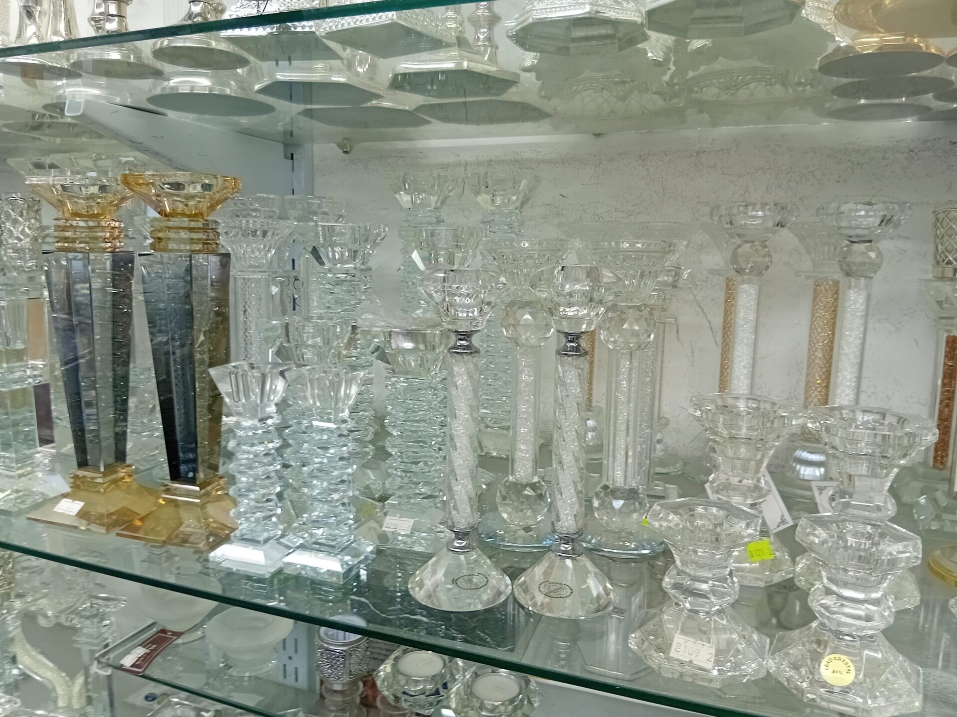 Candle holders on display