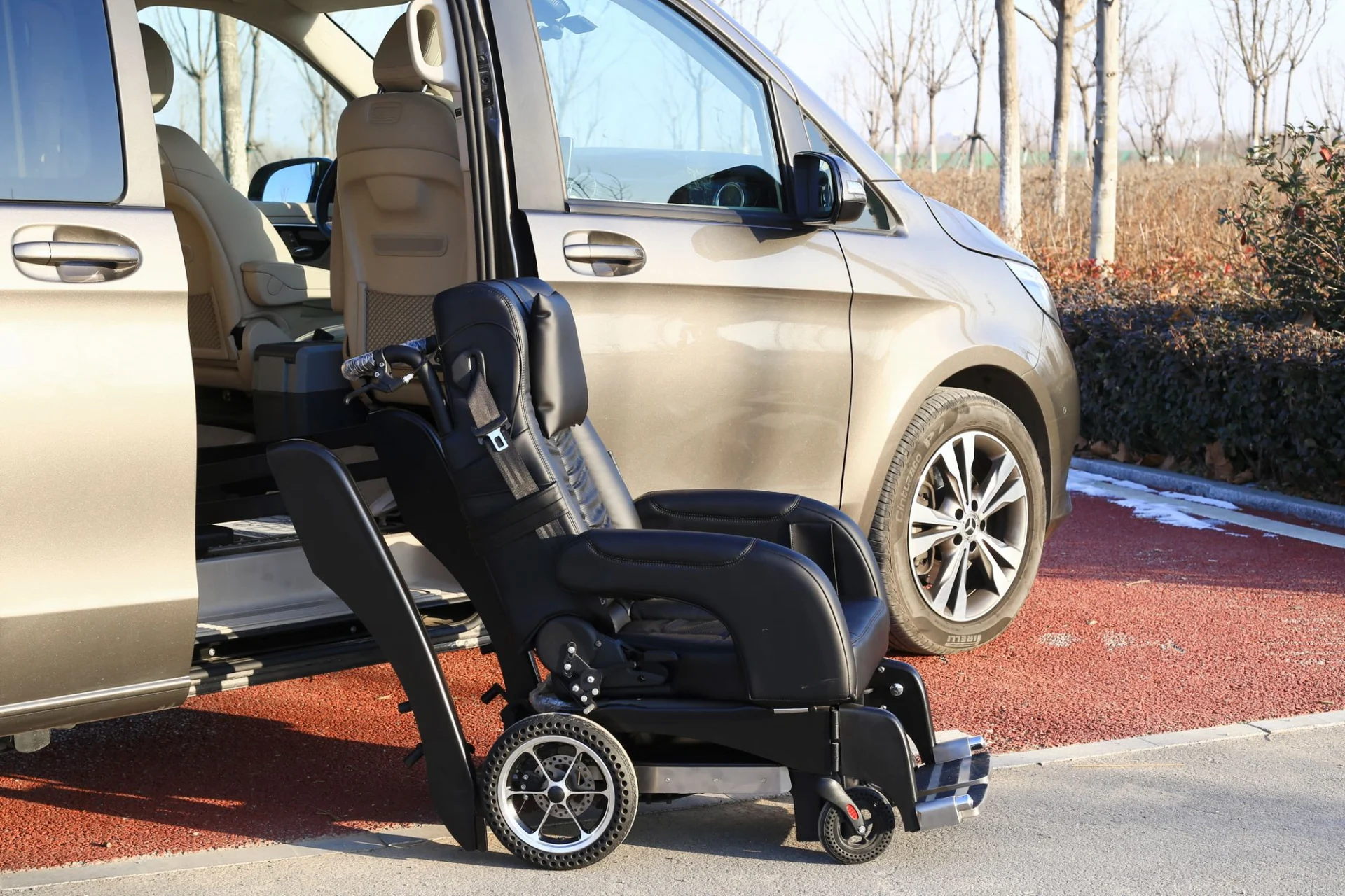 Wheelchair lift on an accessible vehicle