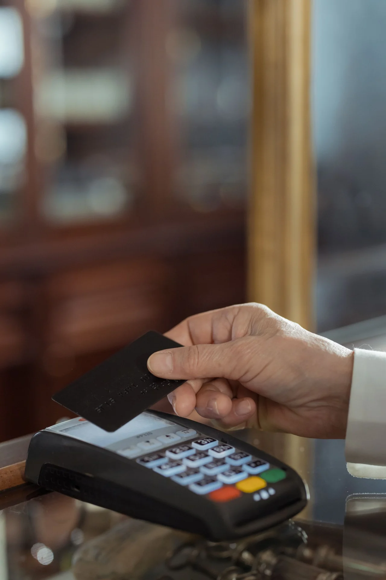 Paying with a card at a terminal