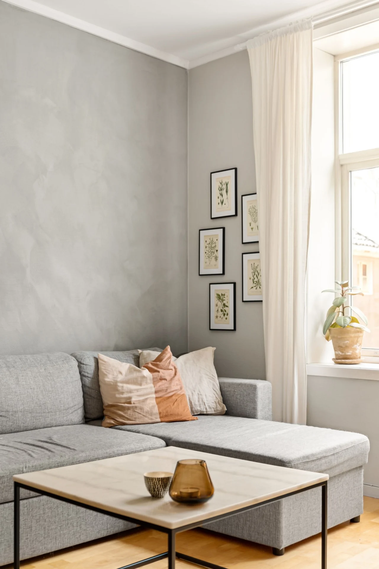 Sofa in a modest living room