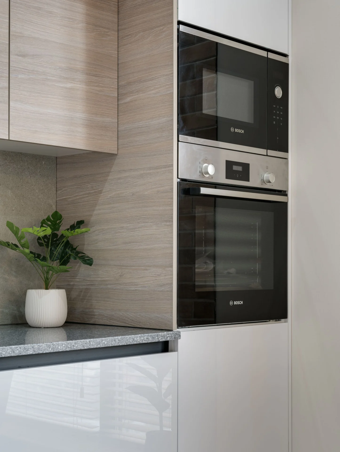 Built-in oven in a fitted kitchen