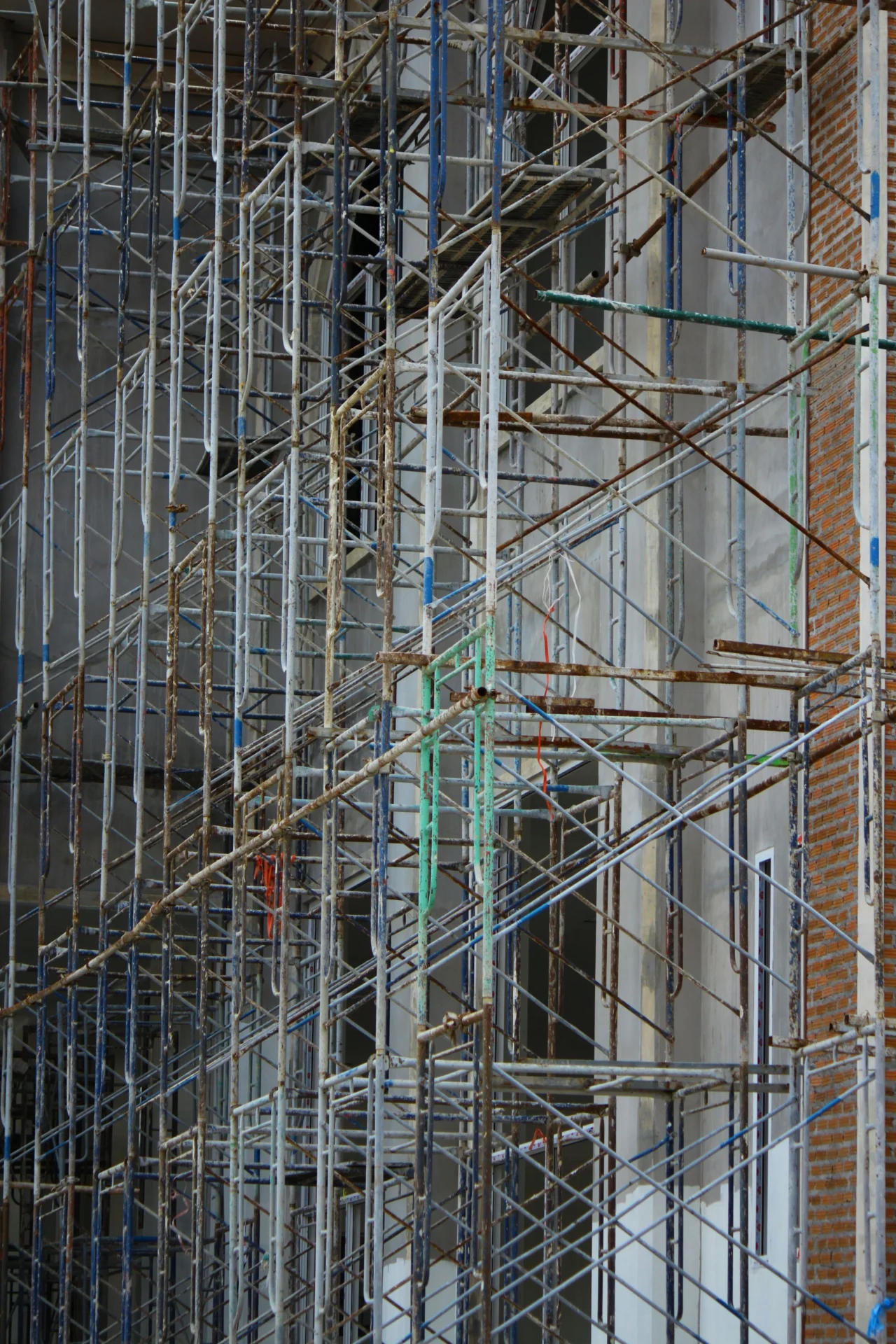 Scaffolding on a building under construction