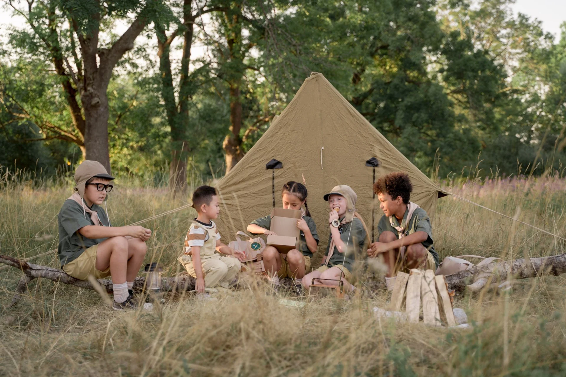 Children at an outdoor summer camp