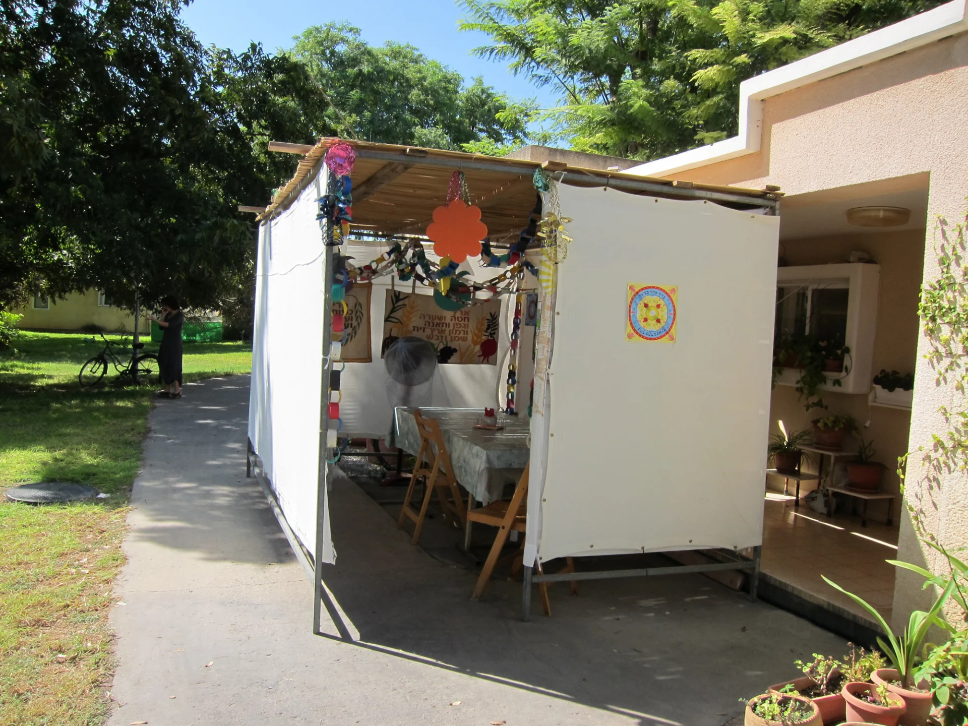 A succah built for Sukkot